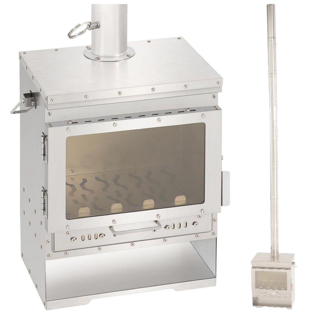 Soomloom二次燃焼薪ストーブ VistaV 延長煙突&煙突ガードセット