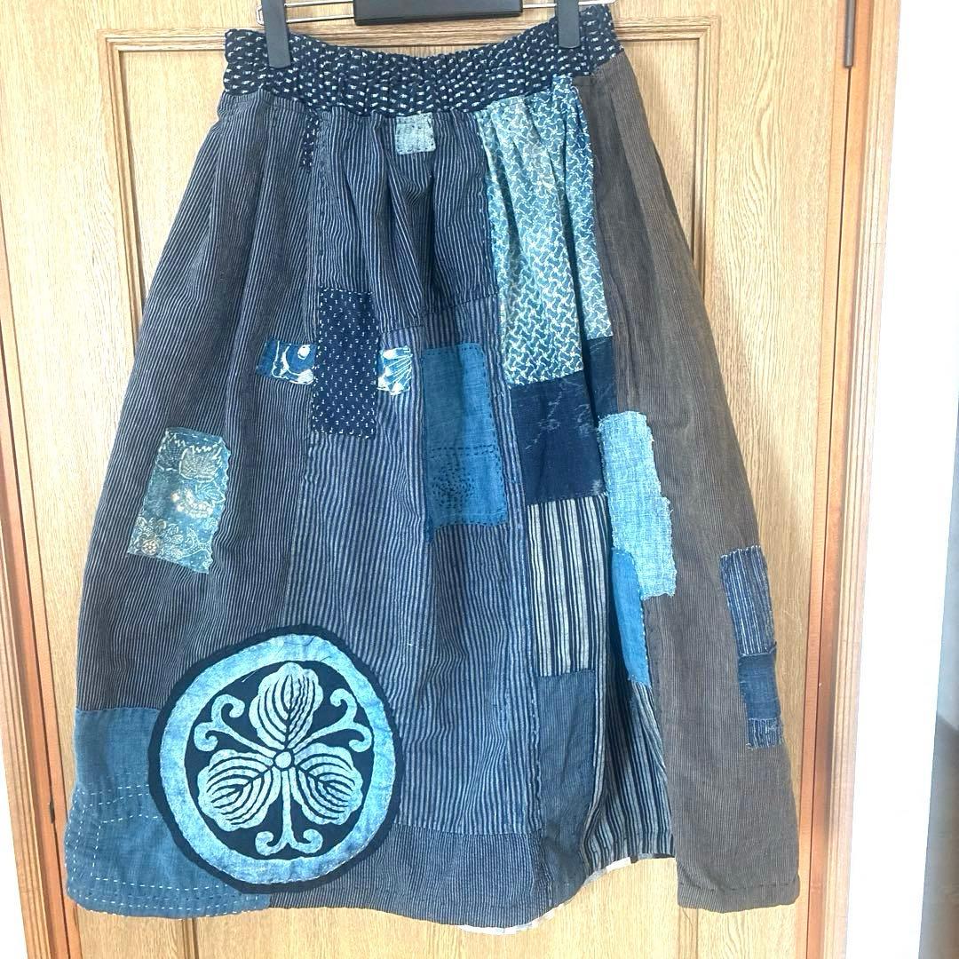 専用　古布　360度　ぐるっと一回り楽しめる縞を基調としたスカート