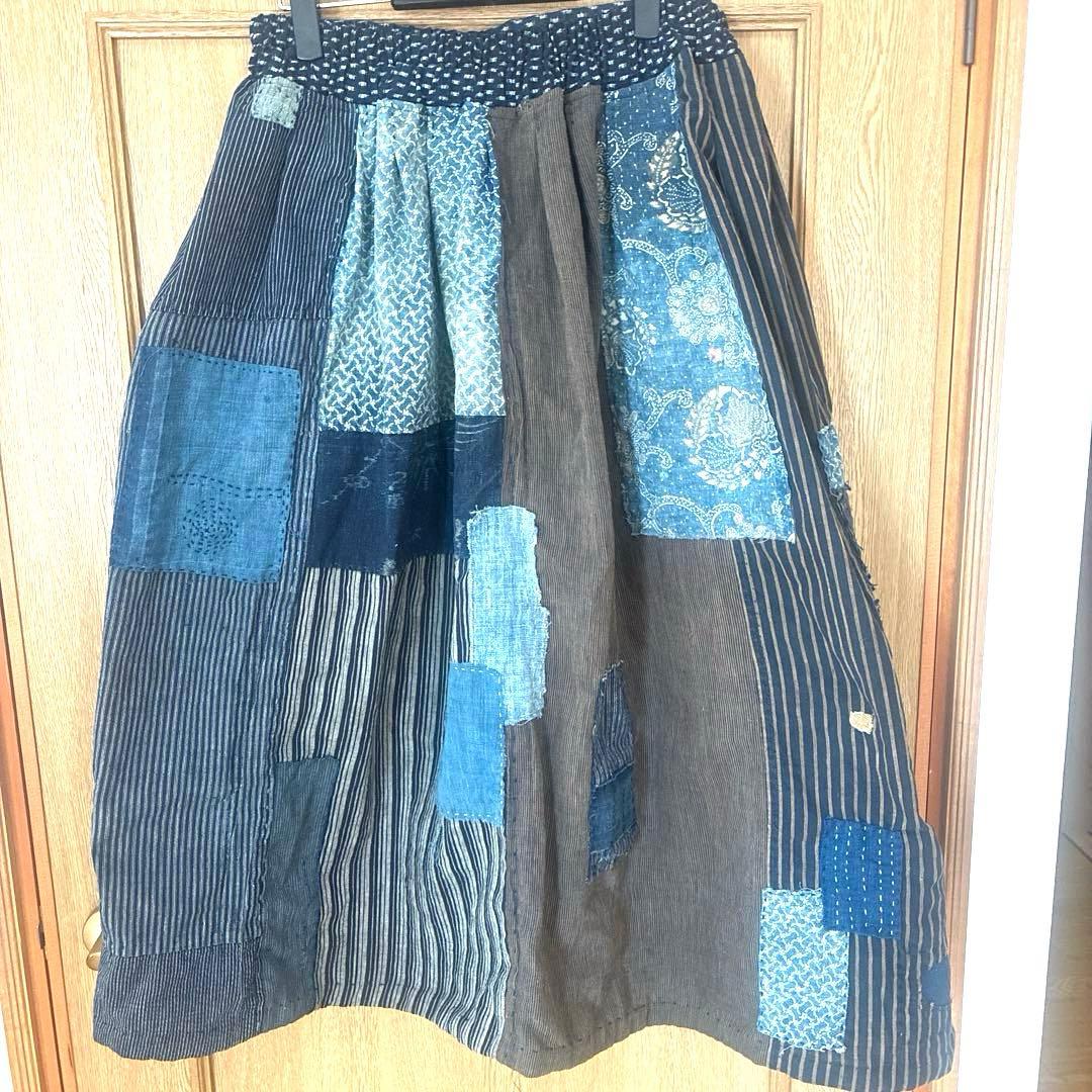 専用　古布　360度　ぐるっと一回り楽しめる縞を基調としたスカート