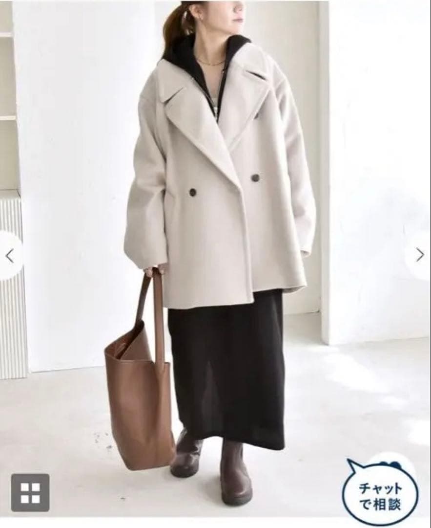 SHIPS ライトグレー ピーコート ONE SIZE