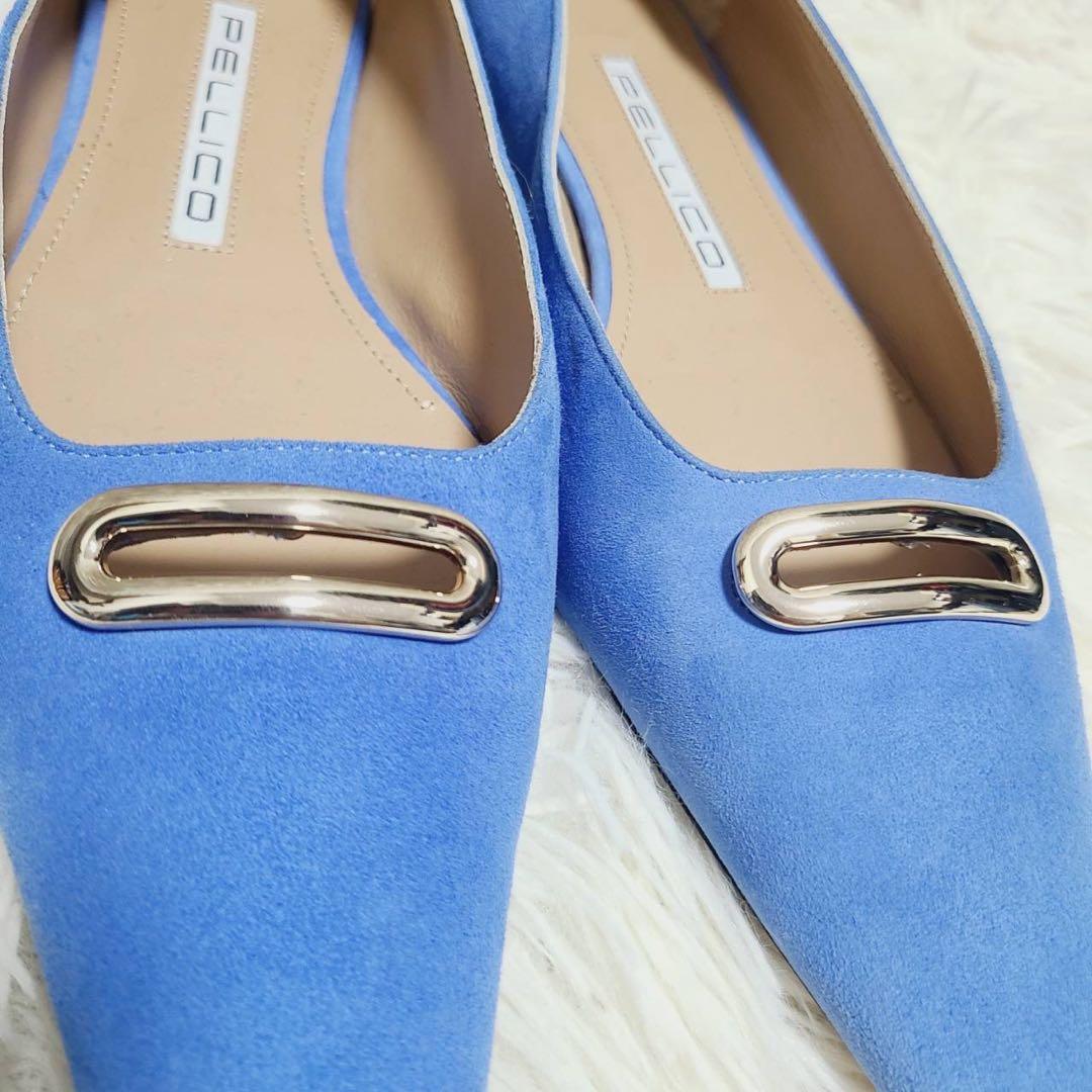 【美品】ペリーコ　フラットパンプス　DAMA10　スクエアトゥ　スエード　37