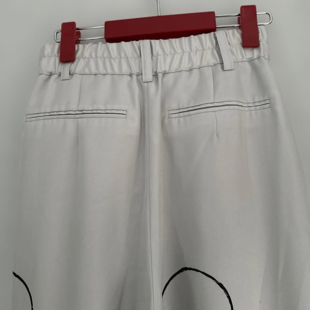 ラインアートプリント ワイドパンツ