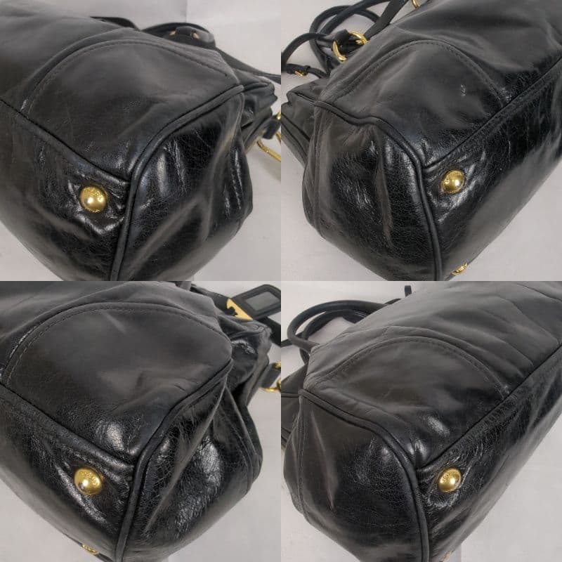 PRADA プラダ ショルダーハンドバッグ ミニボストン ヴィッテロ レザー