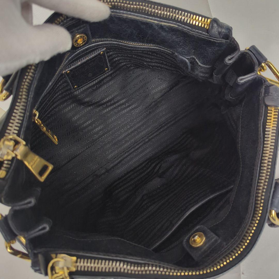 PRADA プラダ ショルダーハンドバッグ ミニボストン ヴィッテロ レザー