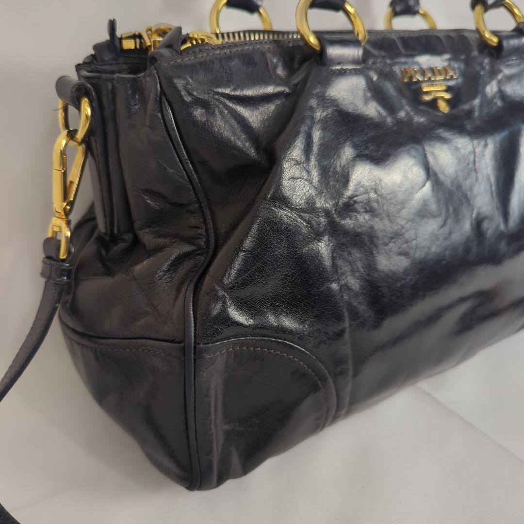 PRADA プラダ ショルダーハンドバッグ ミニボストン ヴィッテロ レザー