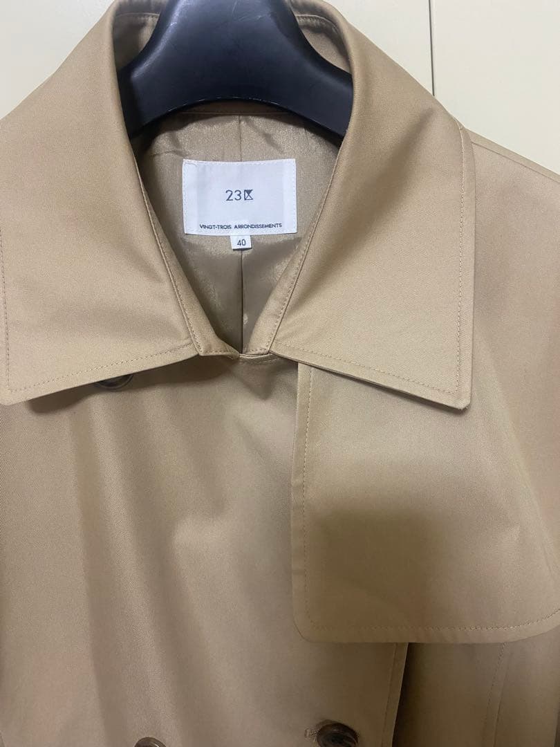 23区 【撥水加工】エアータンブラー TCギャバジン ロングトレンチコート40