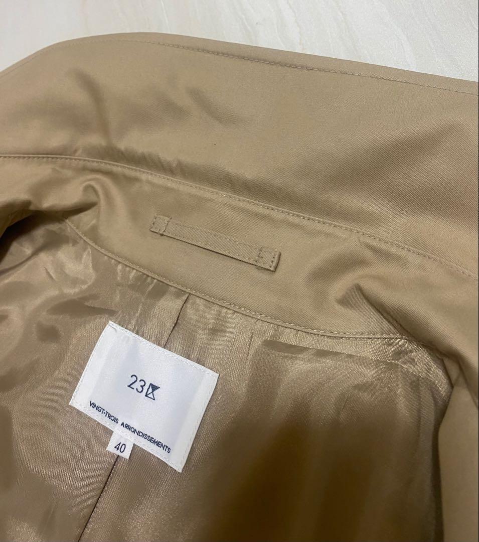 23区 【撥水加工】エアータンブラー TCギャバジン ロングトレンチコート40