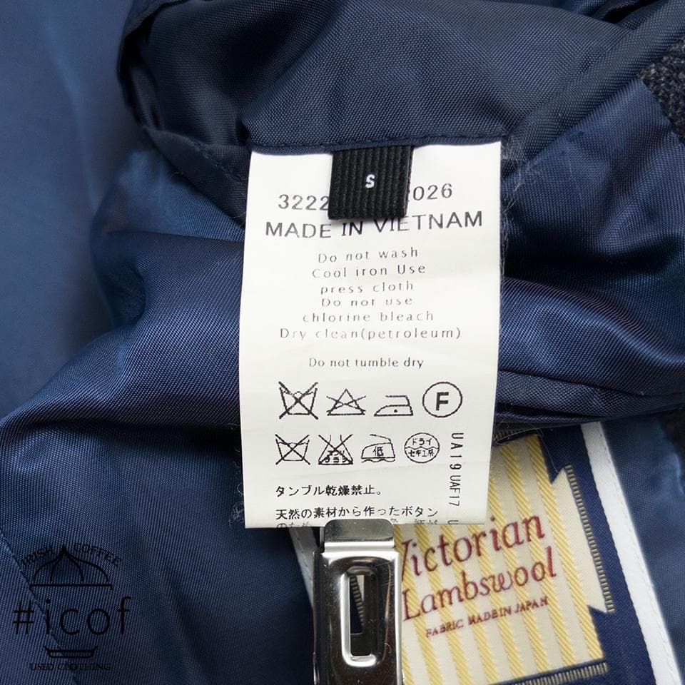 ツイード アンコン 日本製生地 glr スーツ 厚手 A4 紺 b22