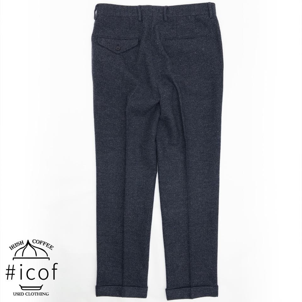 ツイード アンコン 日本製生地 glr スーツ 厚手 A4 紺 b22