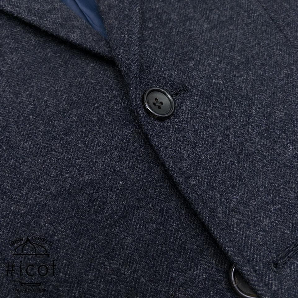 ツイード アンコン 日本製生地 glr スーツ 厚手 A4 紺 b22