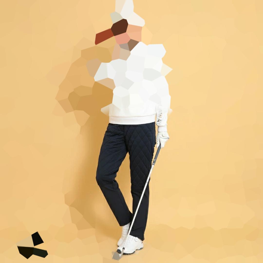 LL キャロウェイ スターストレッチ 二重織中綿パンツ ネイビー