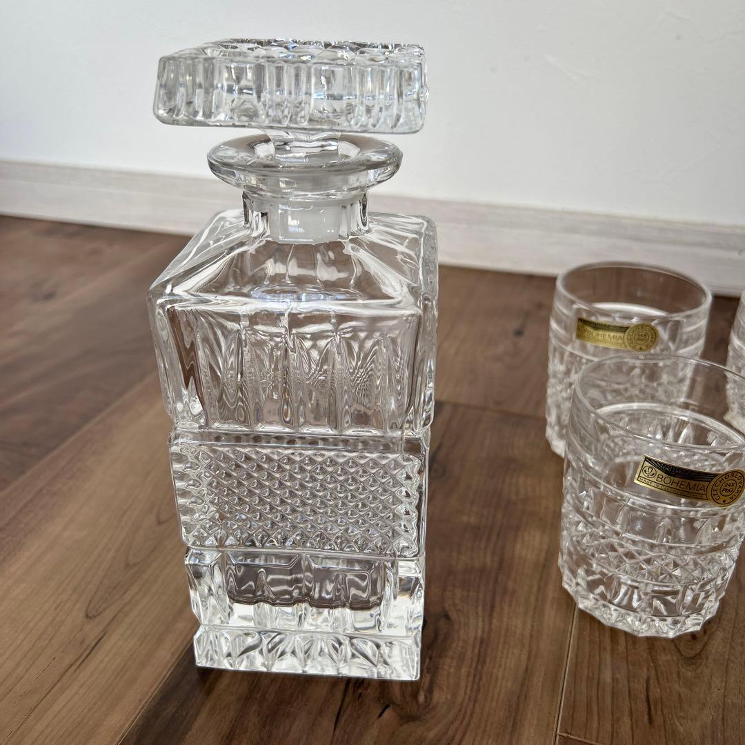 ボヘミアングラス デキャンタ グラス セット