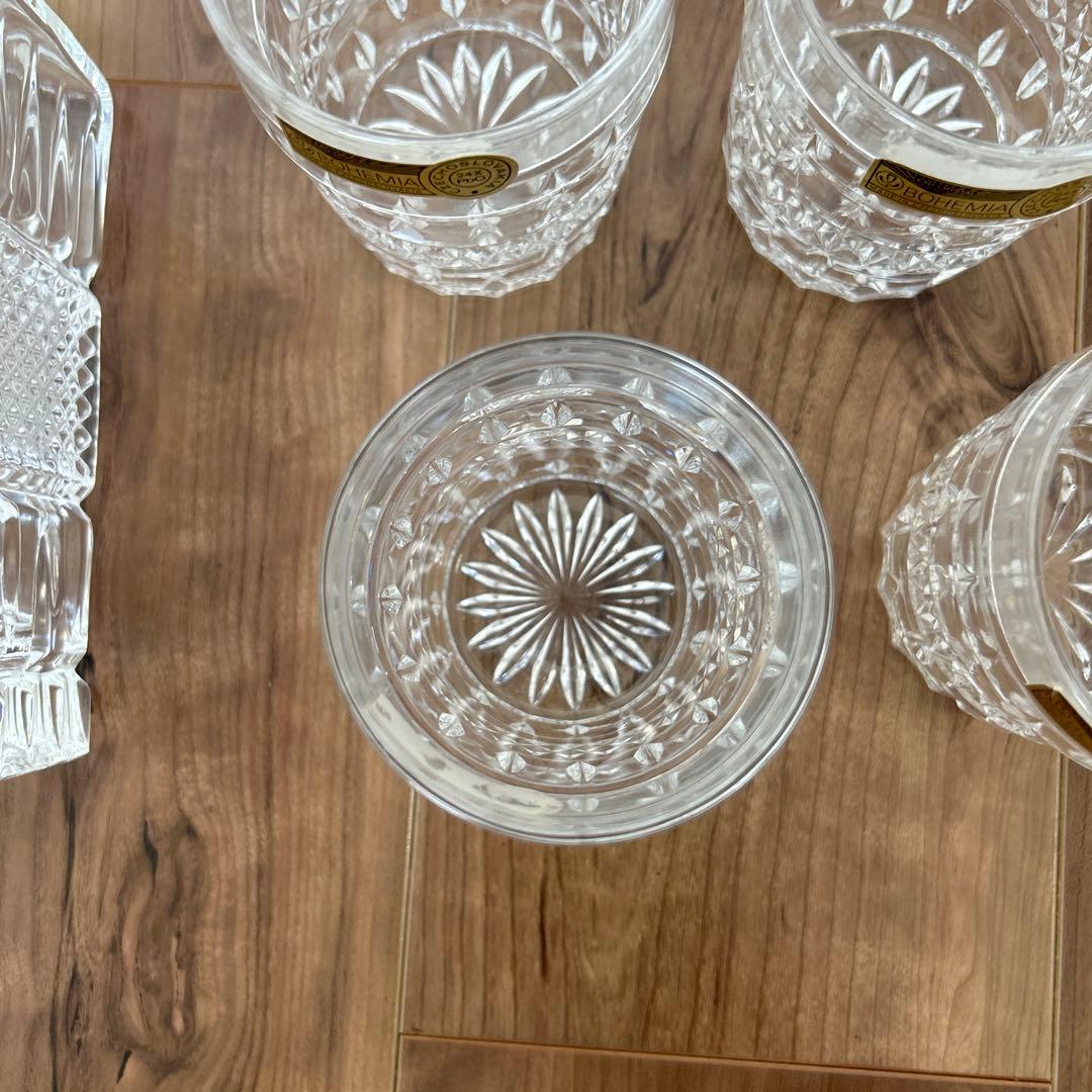 ボヘミアングラス デキャンタ グラス セット