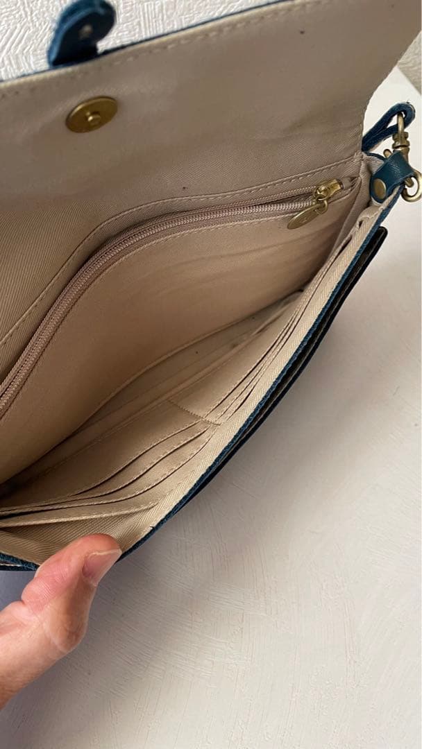 【値下げしました】キソラ⭐︎ネイビー レザー ショルダーバッグ