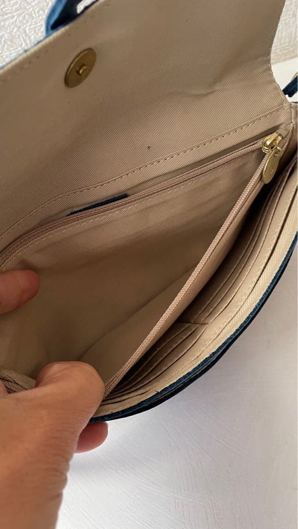 【値下げしました】キソラ⭐︎ネイビー レザー ショルダーバッグ