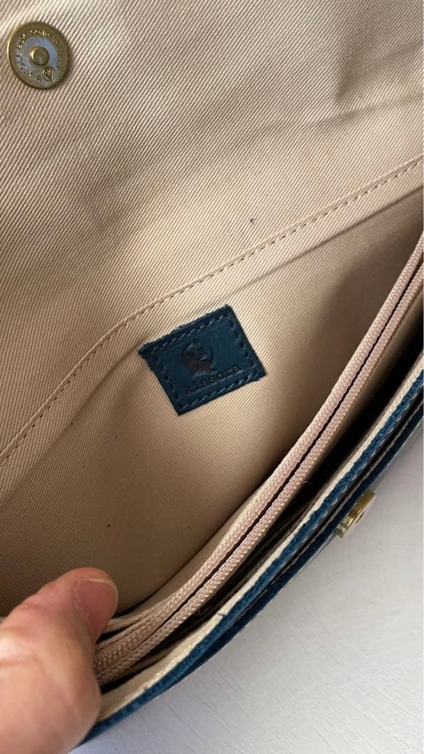 【値下げしました】キソラ⭐︎ネイビー レザー ショルダーバッグ