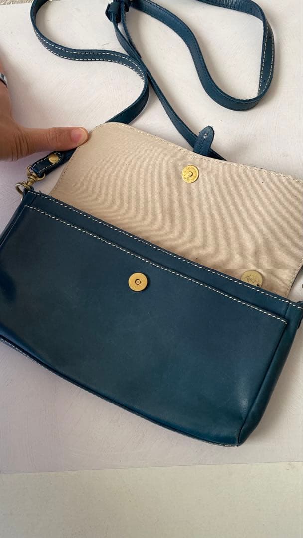 【値下げしました】キソラ⭐︎ネイビー レザー ショルダーバッグ
