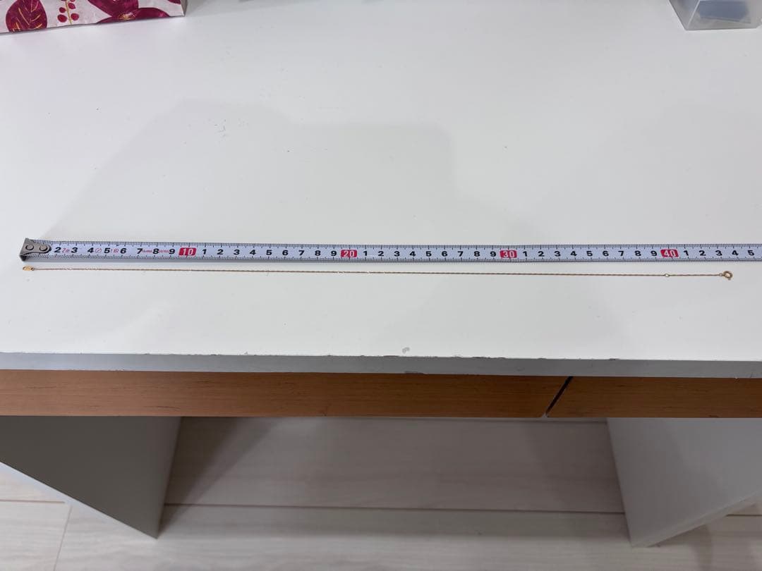 K18ゴールド シンプルチェーンネックレス43センチ