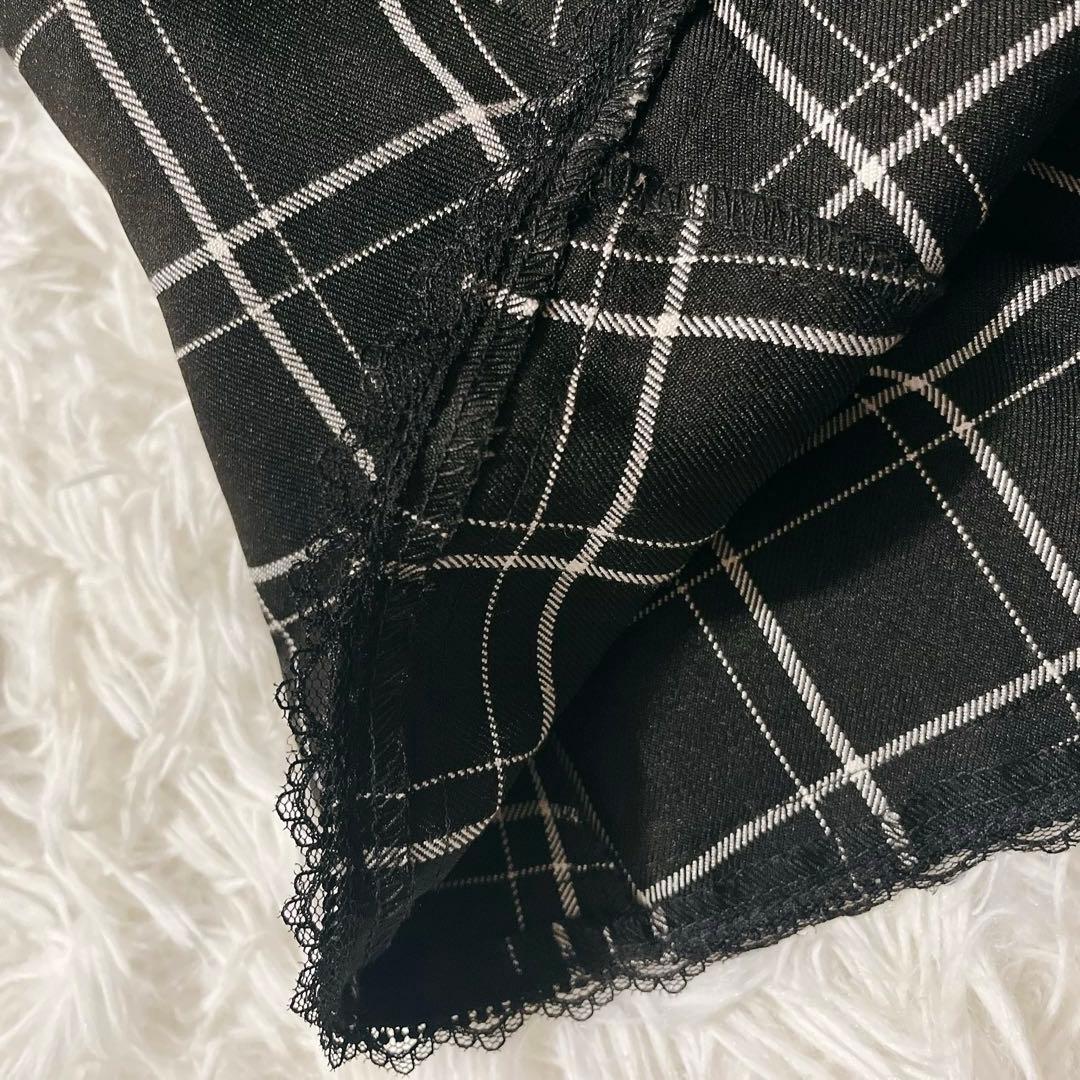 【LIZLISA 】レースアップサスペンダー付スカパン チェック