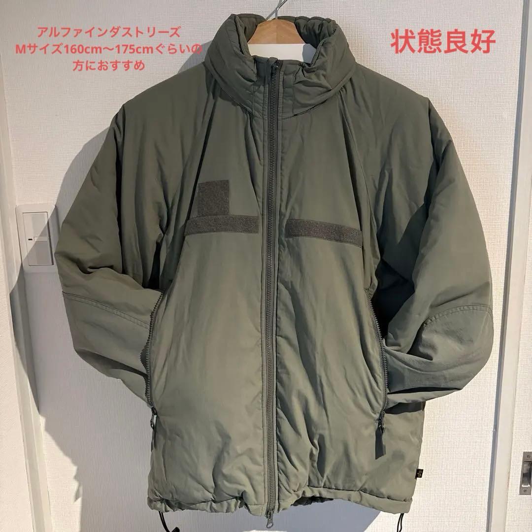 level7 アルファ　ミリタリーダウンジャケット カーキ　プリマロフト