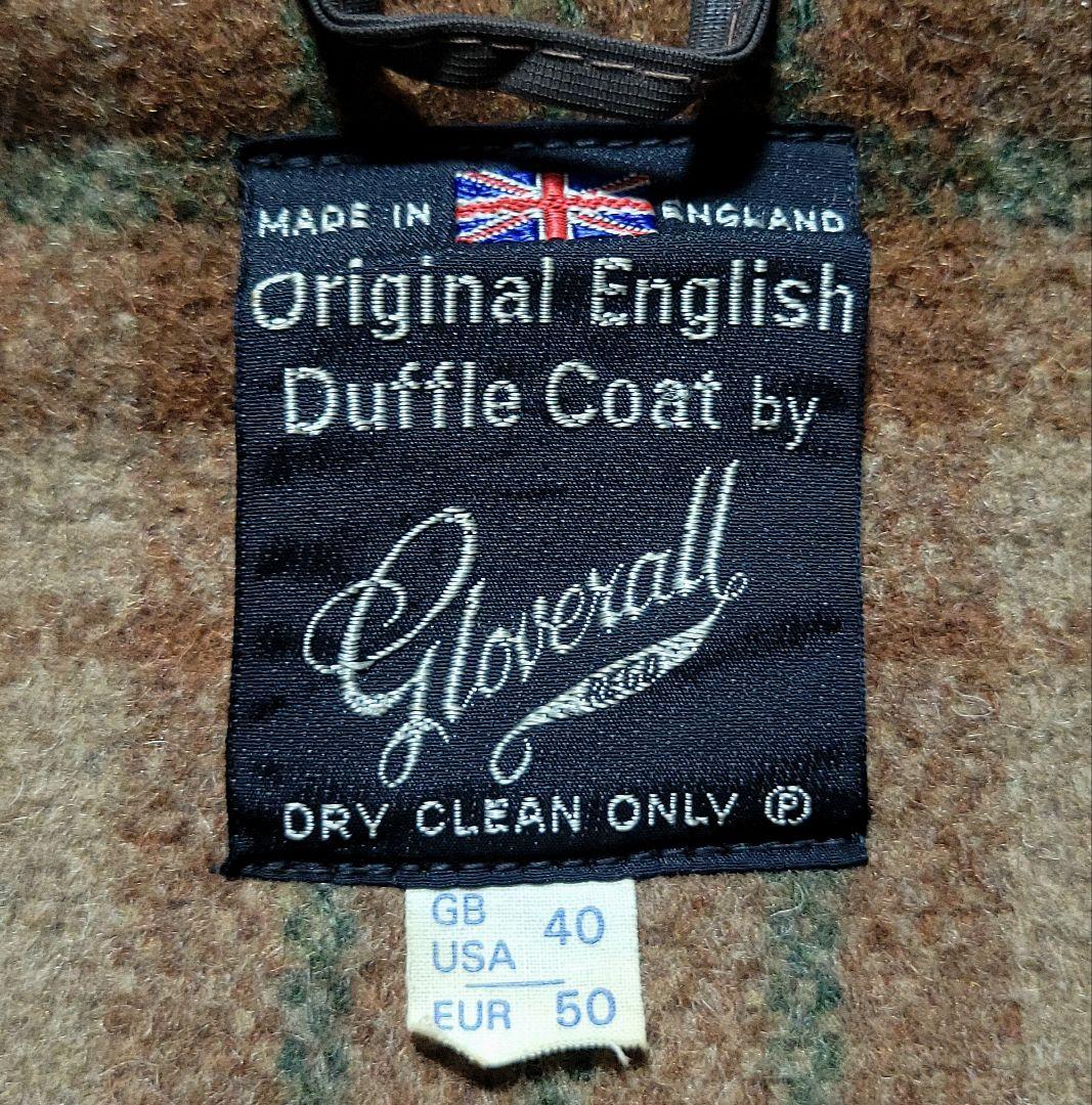 グローバーオール　ダッフルコート チェック 大きいサイズ イギリス製 キャメル