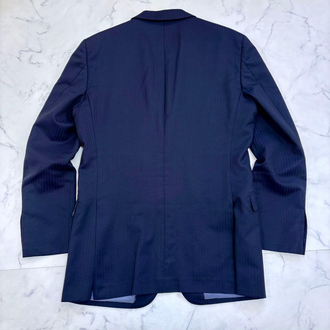 美品 BURBERRY BLACK LABEL ネイビー ストライプ スーツ L