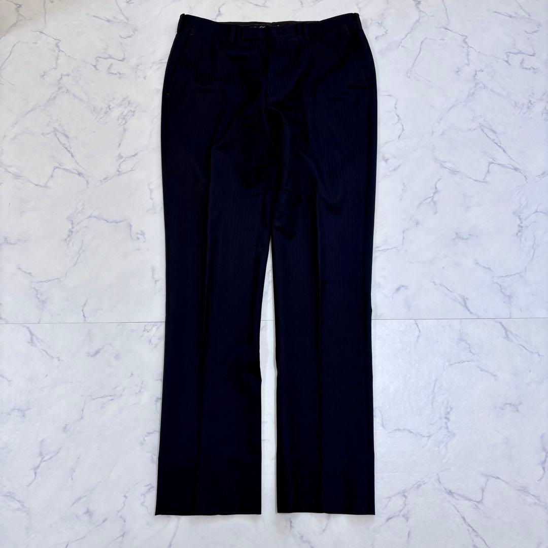 美品 BURBERRY BLACK LABEL ネイビー ストライプ スーツ L