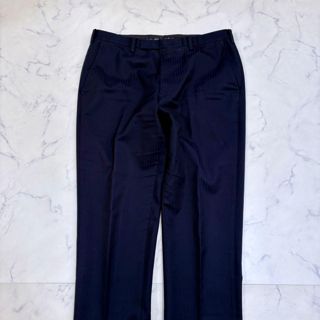美品 BURBERRY BLACK LABEL ネイビー ストライプ スーツ L
