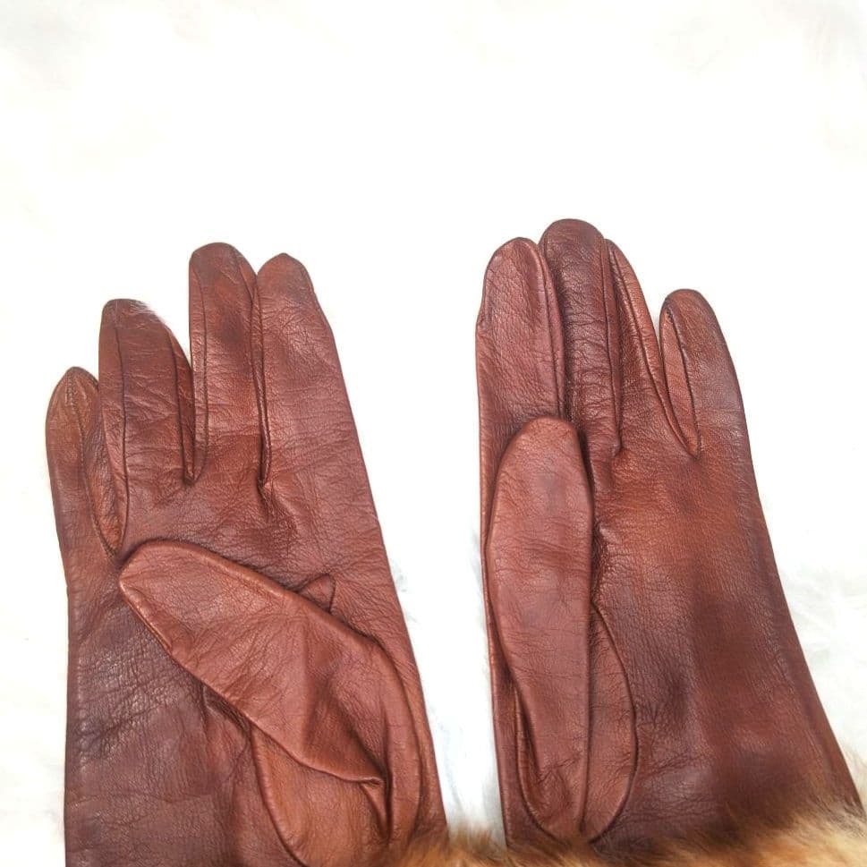D＆G　ドルチェアンド　ガッバーナ　レザー　革　ファー　グローブ　手袋　S