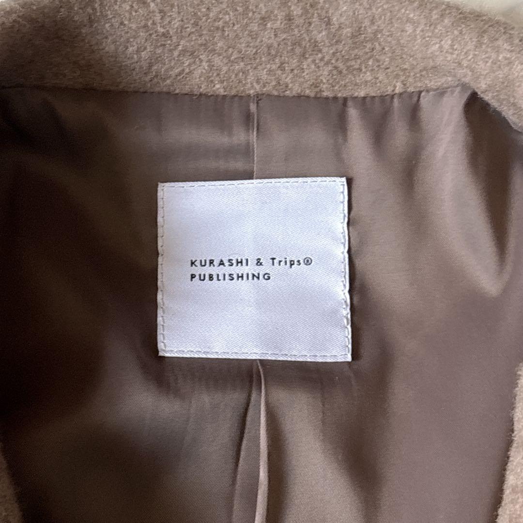 【北欧暮らしの道具店】3WAYアレンジ襟のかろやかチェスターコート　ブラウン