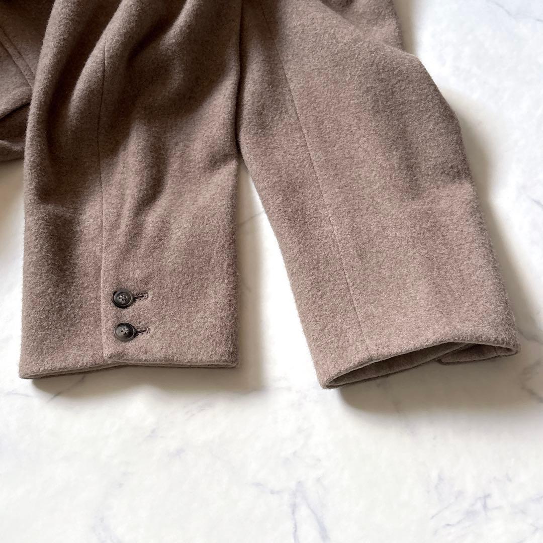 【北欧暮らしの道具店】3WAYアレンジ襟のかろやかチェスターコート　ブラウン