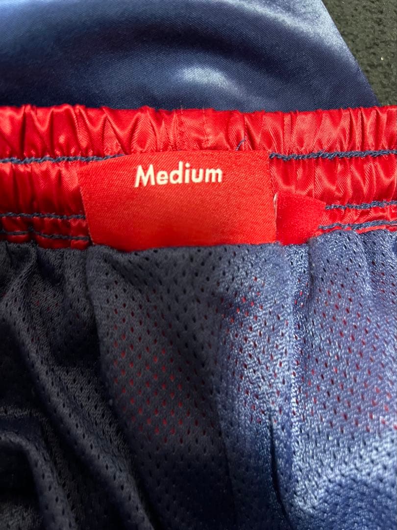 Supreme パンツ　ネイビー/レッド