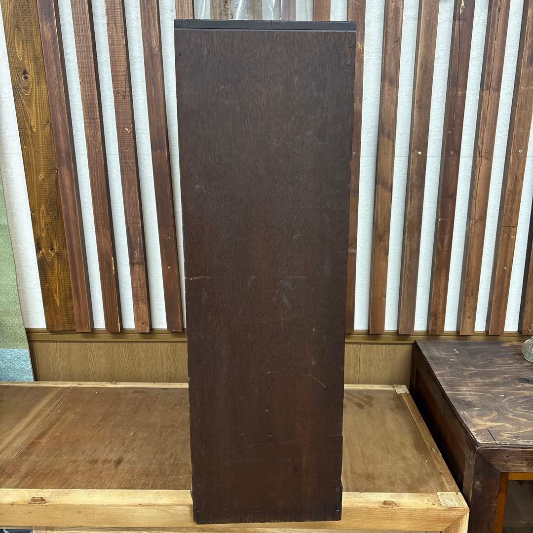 古い木製 ガラス扉キャビネット 古家具 飾り棚 収納棚 【送料込み】