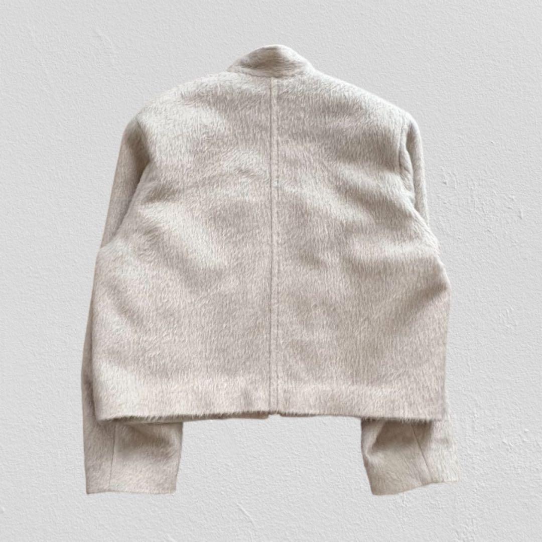 LA PEAU DE GEM シャギー ジップブルゾン ページュ F