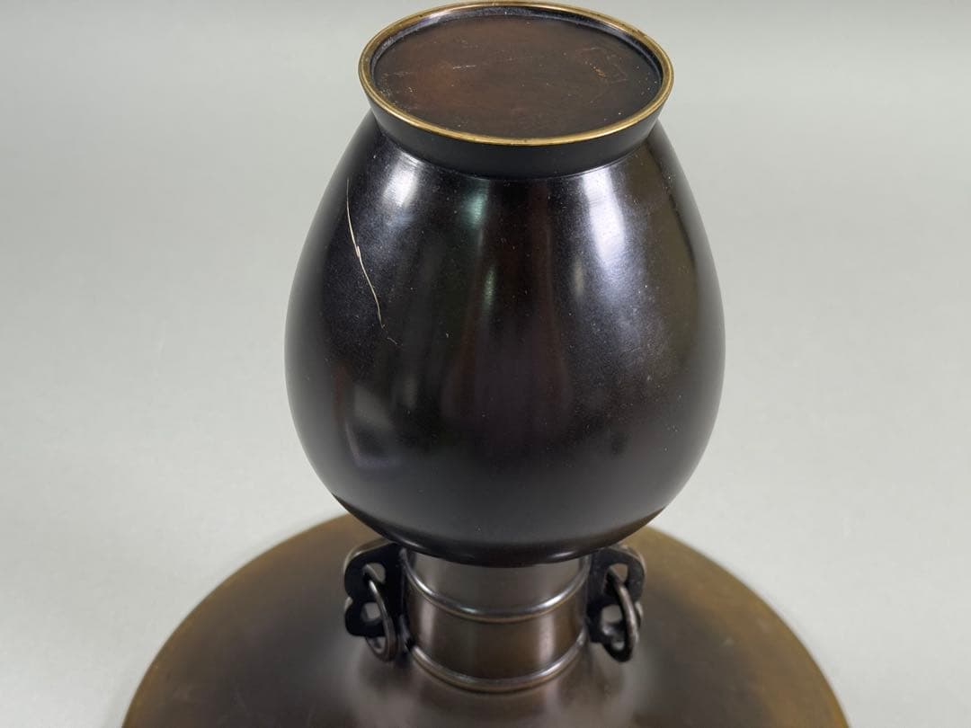 いけばな　池坊 唐銅花瓶 立花　花器　花瓶　華道具高さ:24.5cm