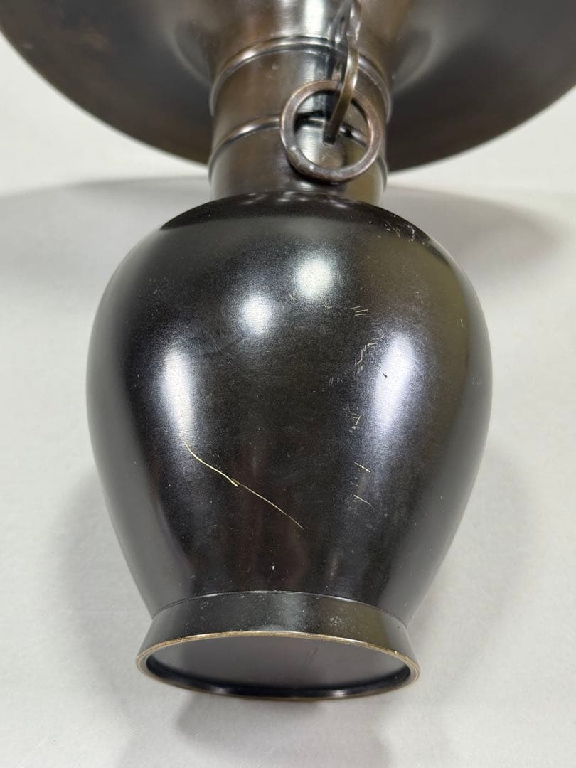 いけばな　池坊 唐銅花瓶 立花　花器　花瓶　華道具高さ:24.5cm