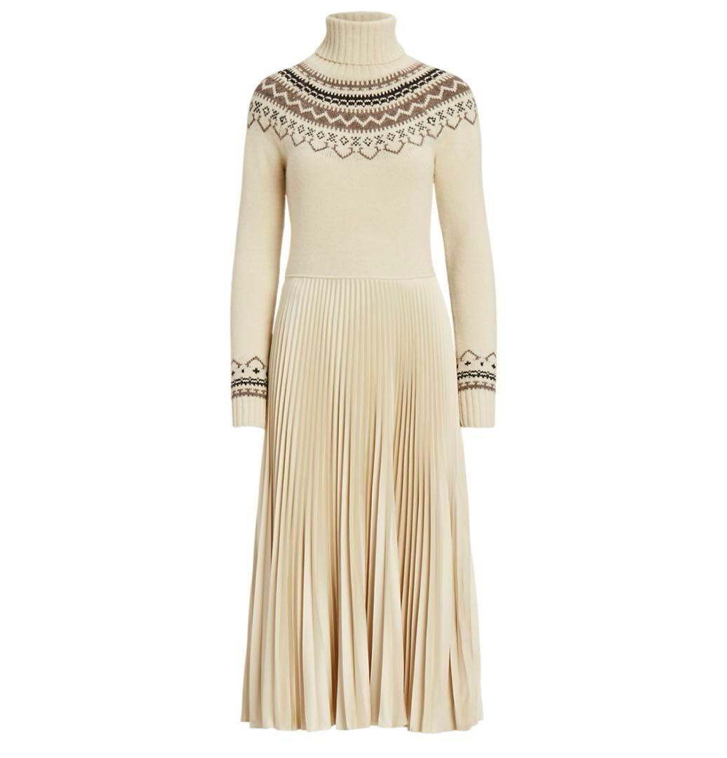 タグ付き新品未使用　ポロラルフローレン　セータープリーツタートルネックワンピース