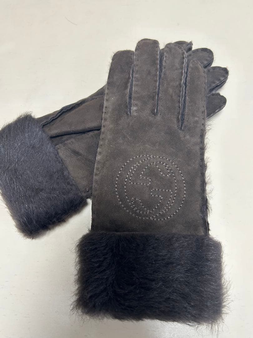 グッチ GUCCI レザー スエード 手袋