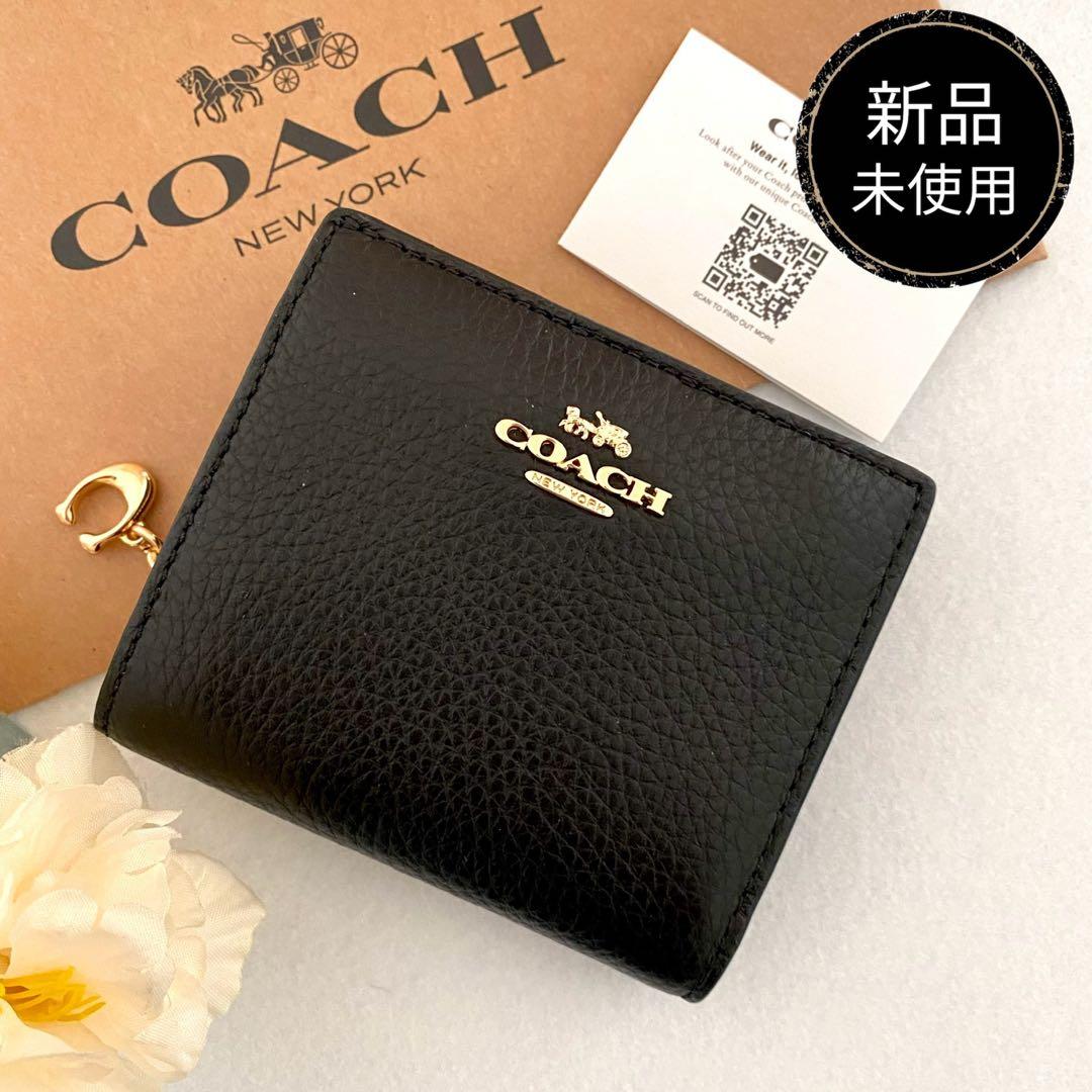 新品　正規品☆COACH コーチ　折り財布　メンズ　ブラック　二つ折り財布