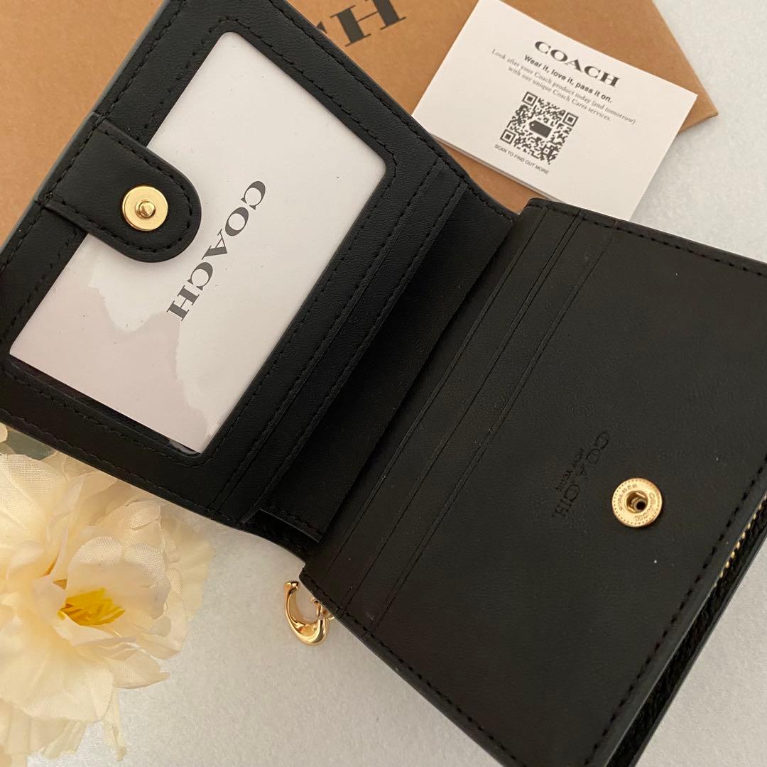 新品　正規品☆COACH コーチ　折り財布　メンズ　ブラック　二つ折り財布