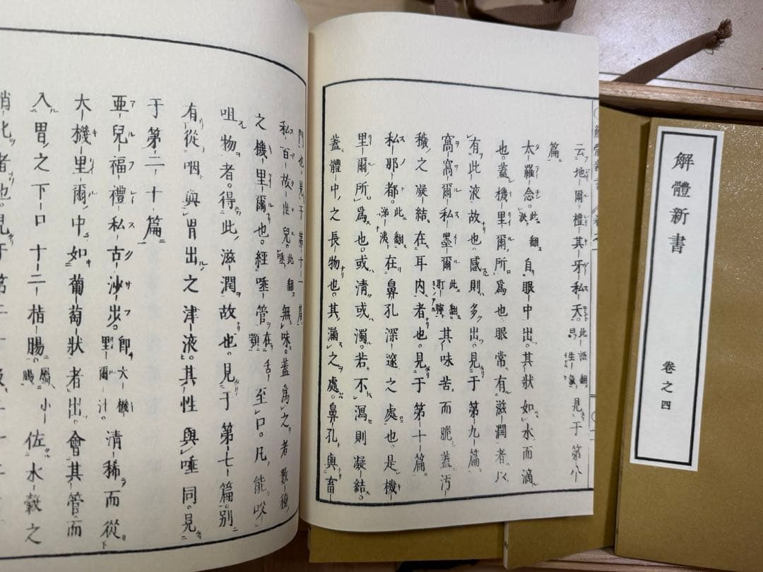 解体新書 復刻版　和綴本五巻 解説書一巻 木箱入り 限定3,000部