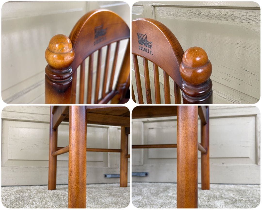 カリモク コロニアル ダイニングチェア 2脚セット 806039 馬車刻印付き