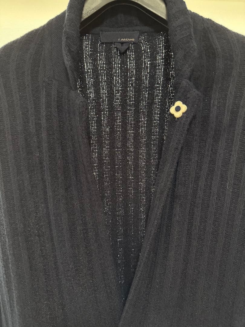 LARDINI コットンナイロン　カーディガンジャケット　NAVY Mサイズ