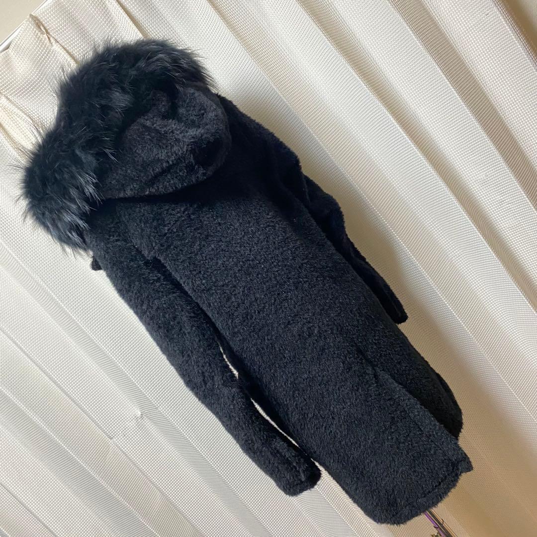 ルグランブルー ファー ダッフル コート 黒 メンズ１