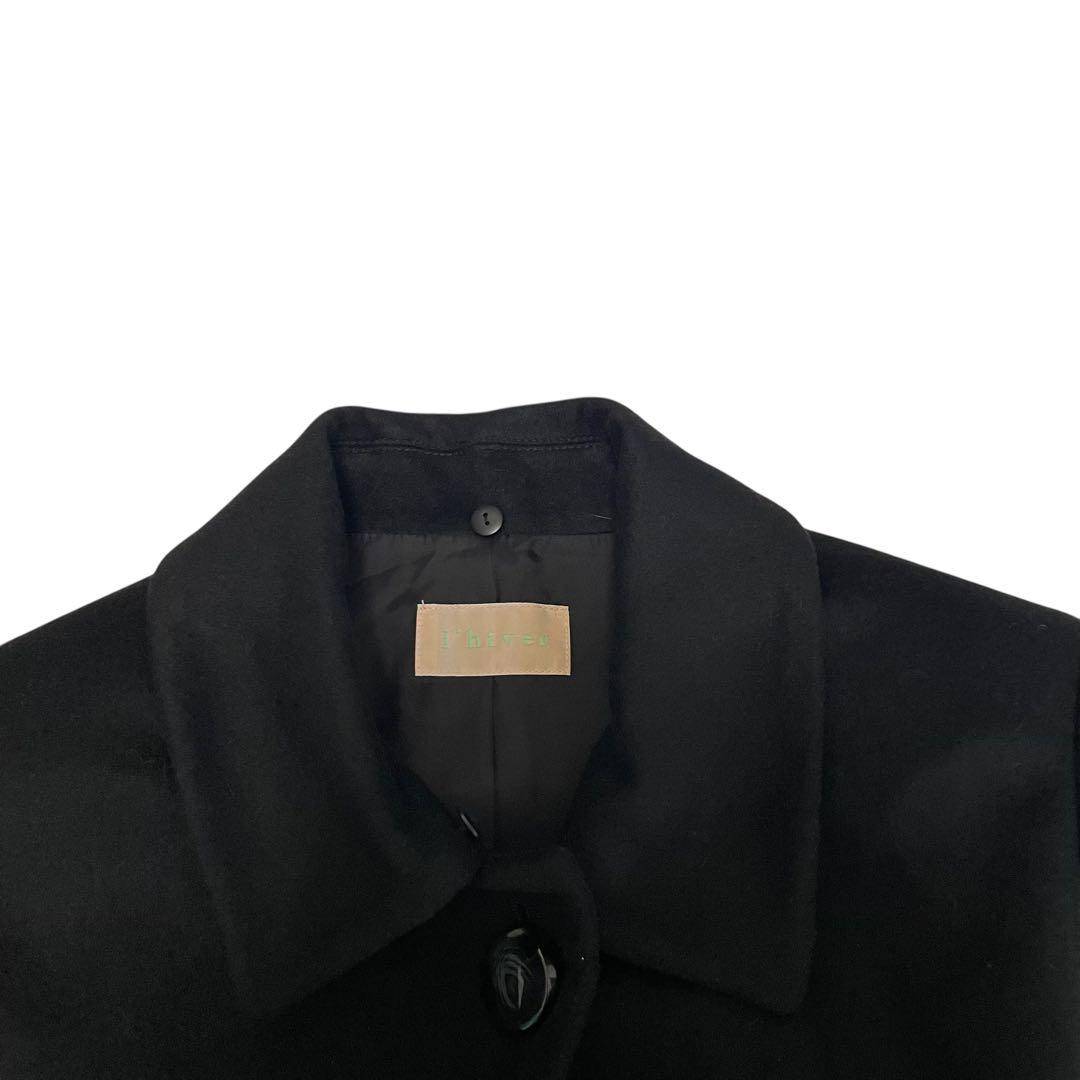 【カシミヤ100%×新品未使用】マキシ丈比翼ロングチェスターコート ファー 黒M