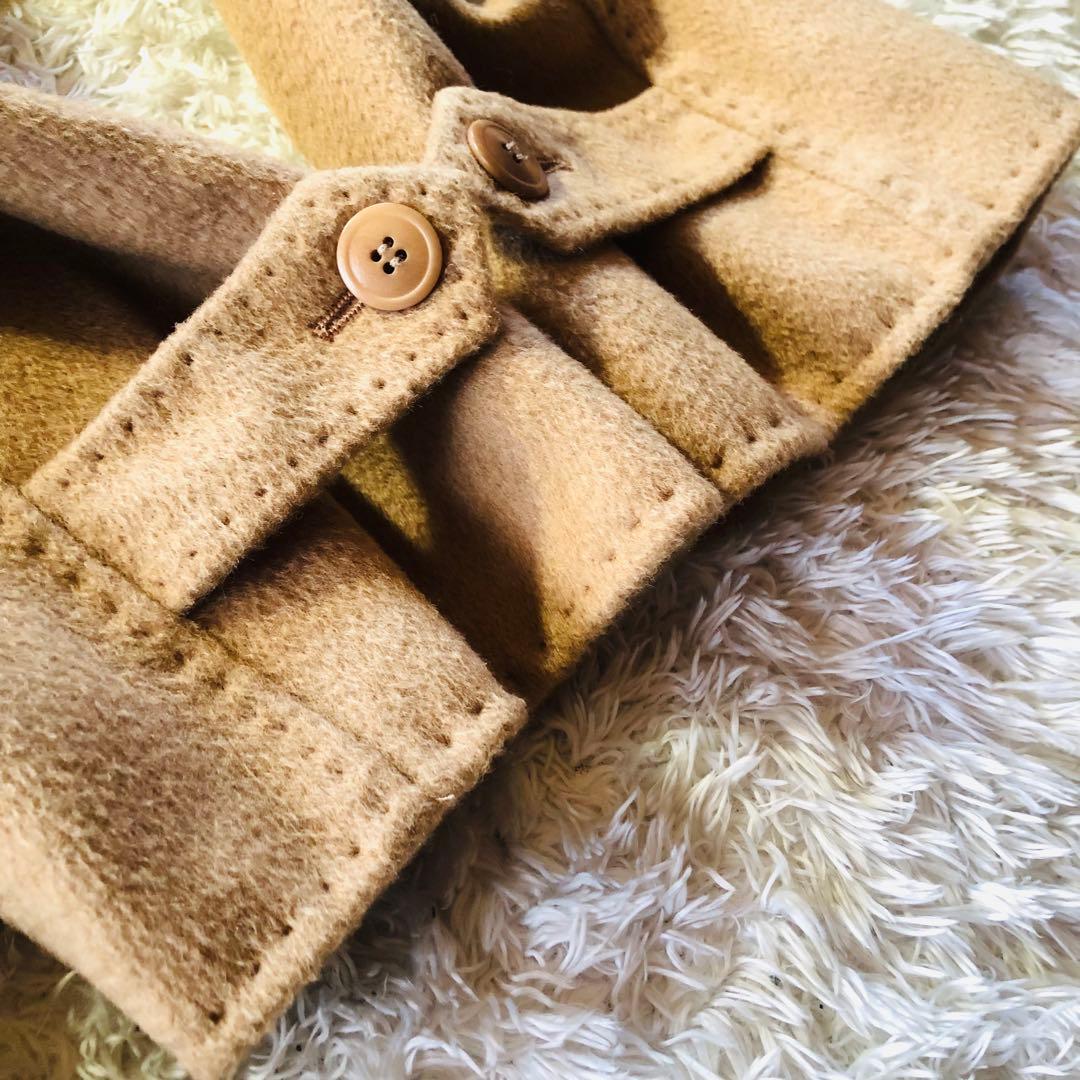 希少42✨美品 マックスマーラ ショールカラーコート キャメル100% 白タグ