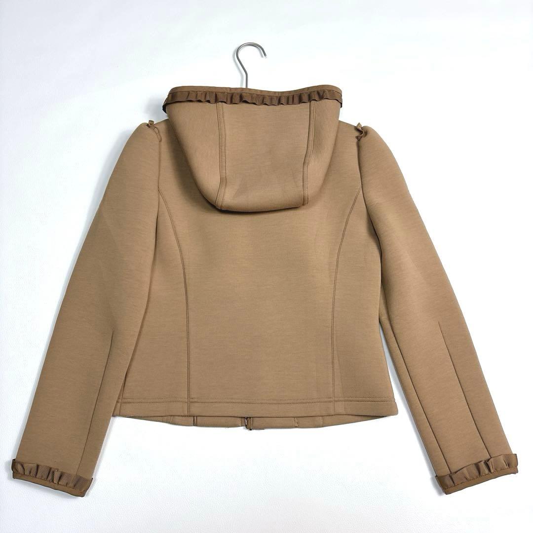 未使用級✨エムズグレイシー ボンディング ジップパーカー フリル カメリア M