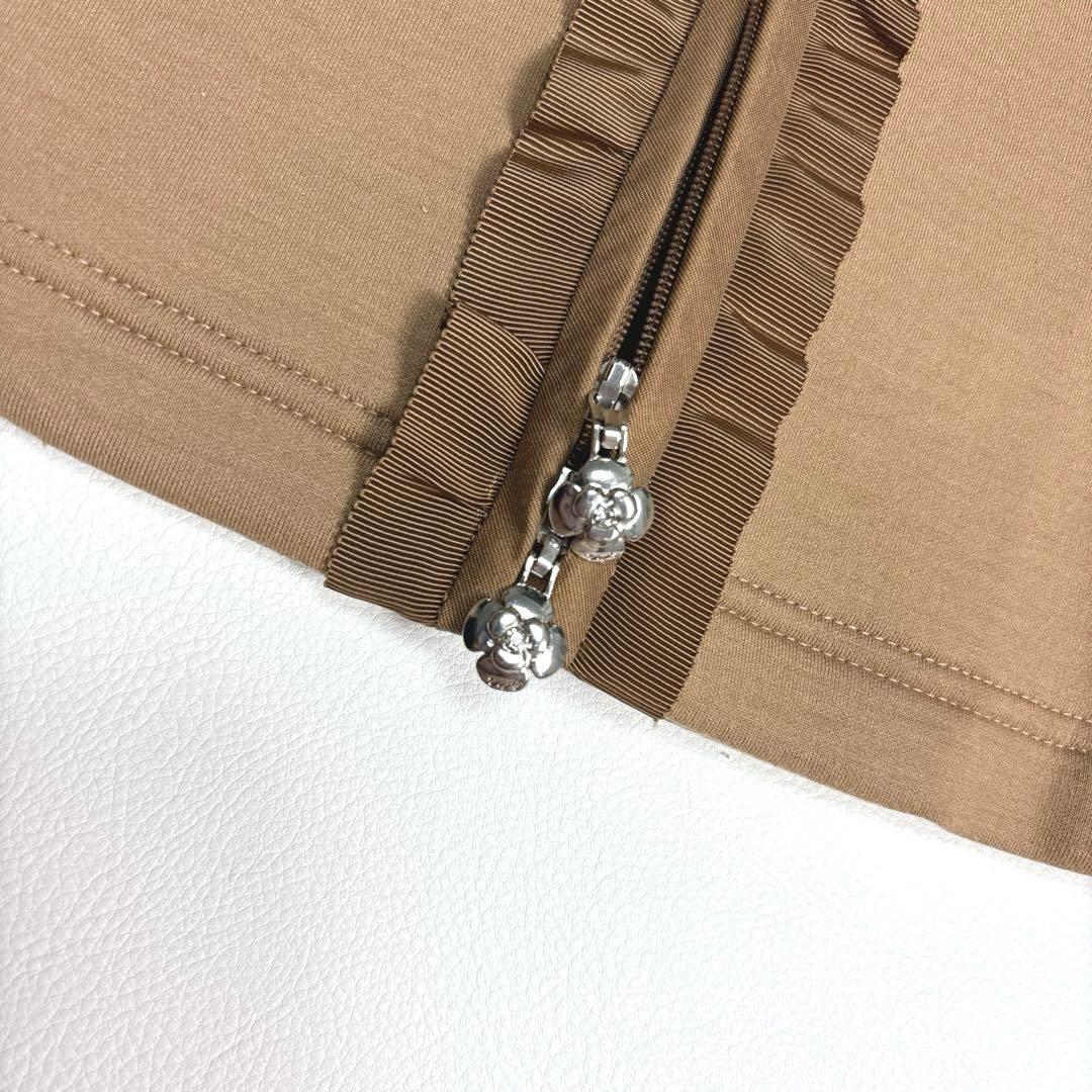 未使用級✨エムズグレイシー ボンディング ジップパーカー フリル カメリア M