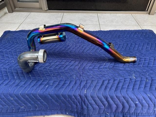 YAMAHAセロー250 BEAMS サブチャンバー付きチタン製パイプ