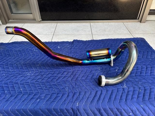 YAMAHAセロー250 BEAMS サブチャンバー付きチタン製パイプ